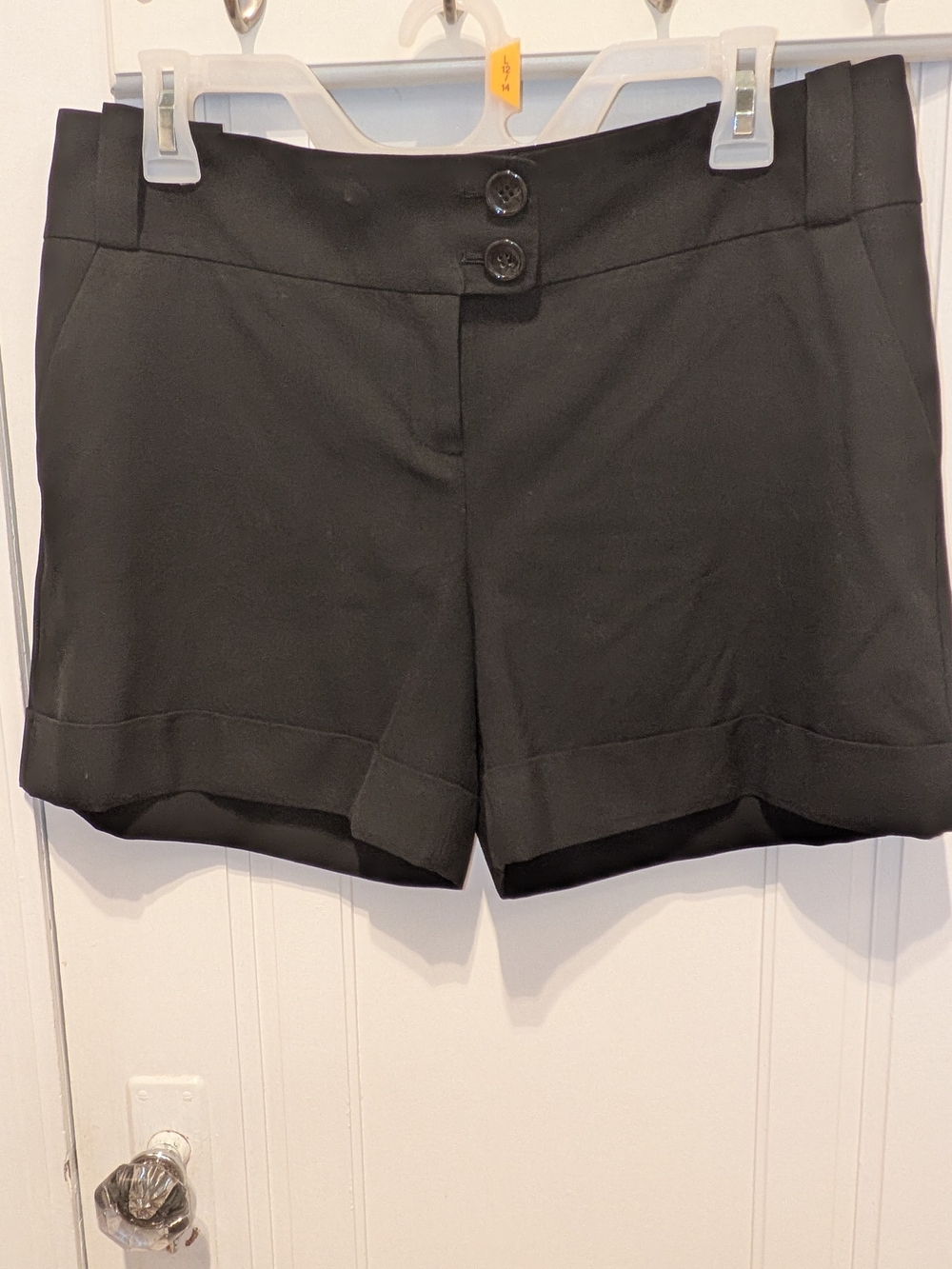 The Limited Black "Cassidy Fit" High-Waist Tailored Cuff Shorts